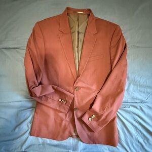 H&M Men's Rust Orange Single-Breasted Blazer